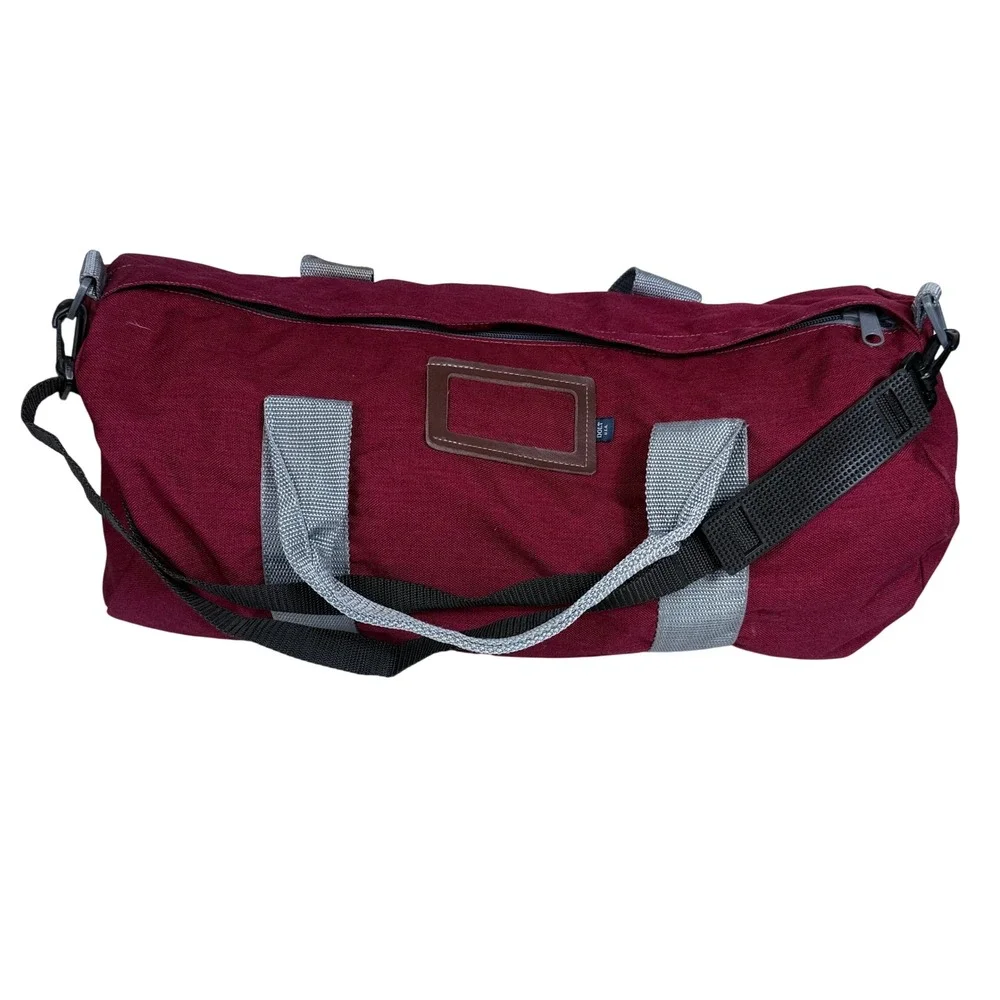 Dolt USA Duffel Bag Unisex Large Burgundy Canvas Travel Gym Weekend Carry On